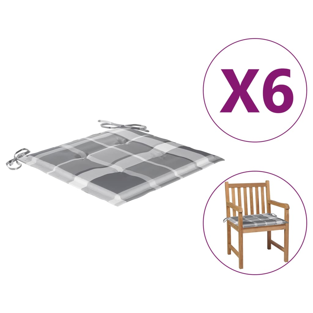 

Подушки для садового крісла Shumee 6 шт. сірий колір 50x50x4 см