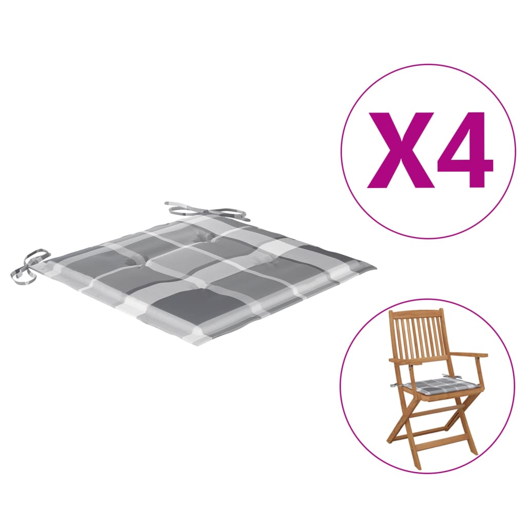 

Подушки для садового крісла Shumee 4 шт. сірий 40x40x4 см