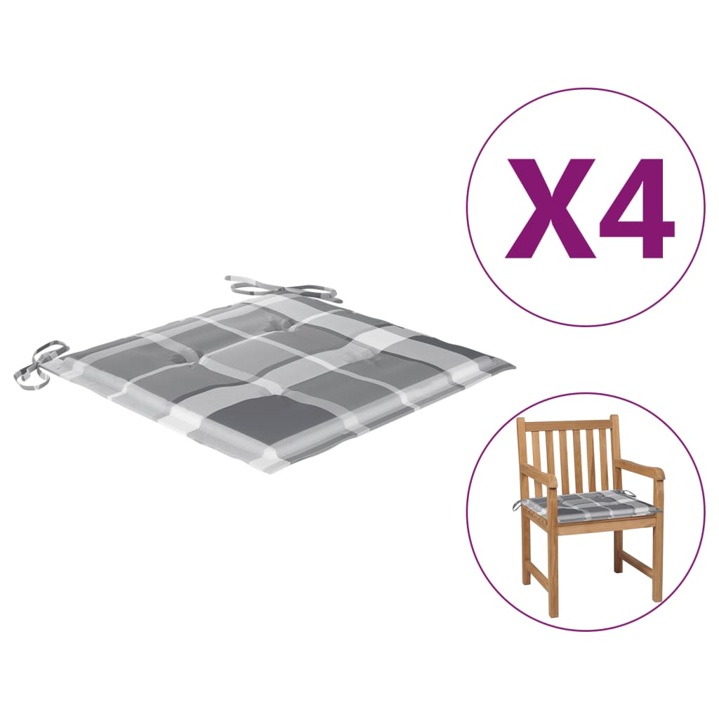 

Подушки для садового крісла Shumee 4 шт. сірий колір 50x50x4 см