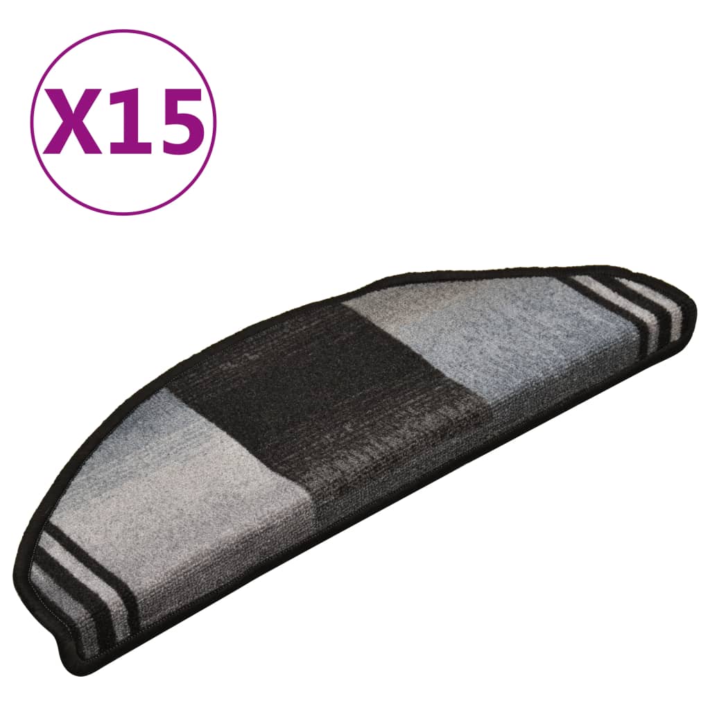 

Самоклеючі накладки для сходів Shumee 15 шт. Чорний / сірий 65x21x4 см