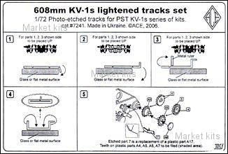 

PE7241 KV-1s 608mm lightened tracks set. cat#7241 1:72 ACE (PE7241)