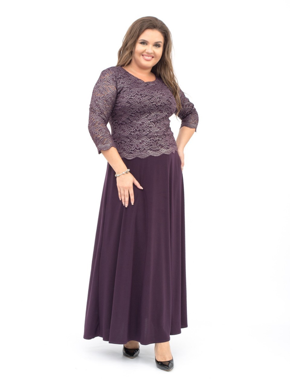 

Платье Ninele Style 316-3  Темно-сиреневое, Платье Ninele Style 316-3 60 Темно-сиреневое