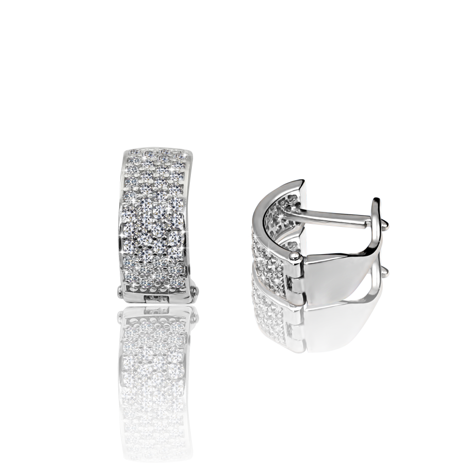 

Серьги Qzsilver (902-00007) Серебро Белый Фианит белый