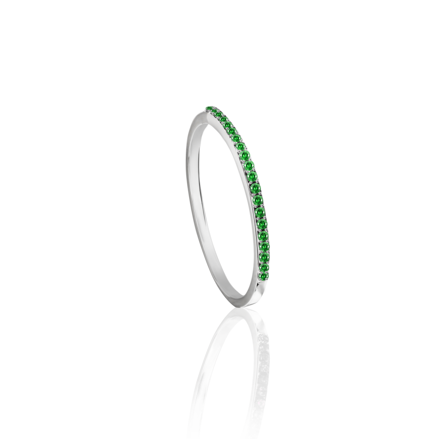 

Кольцо Qzsilver (901-00726) Серебро Белый фианит зеленый 16.0 размер