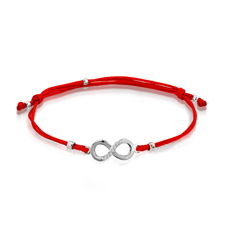 

Браслет Qzsilver (905-00715) Серебро Белый Шамбала красная+фианит белый