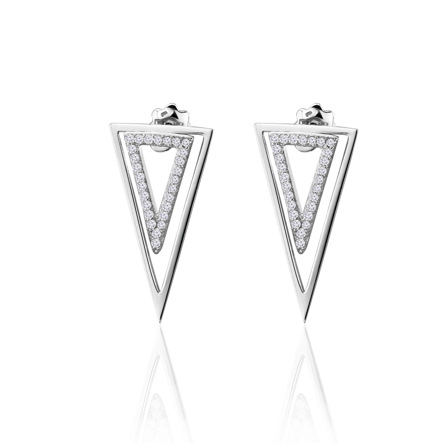 

Серьги Qzsilver (902-01111) Серебро Белый Фианит белый