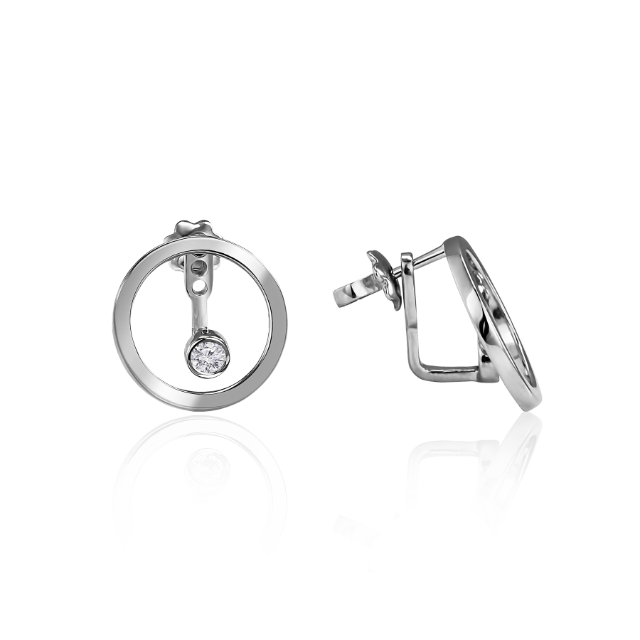 

Серьги Qzsilver (902-01195) Серебро Белый Фианит белый