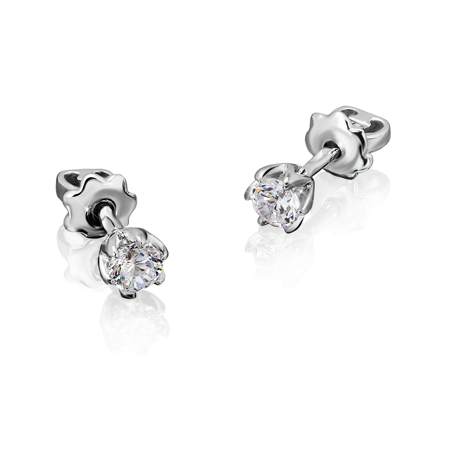 

Серьги Qzsilver (902-00495) Серебро Белый Фианит белый