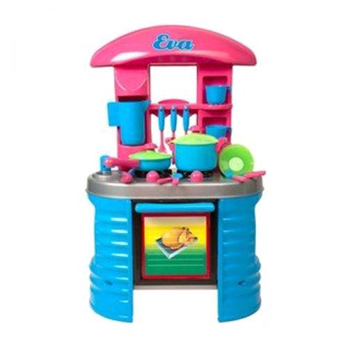 

Кухня с посудой (синяя)