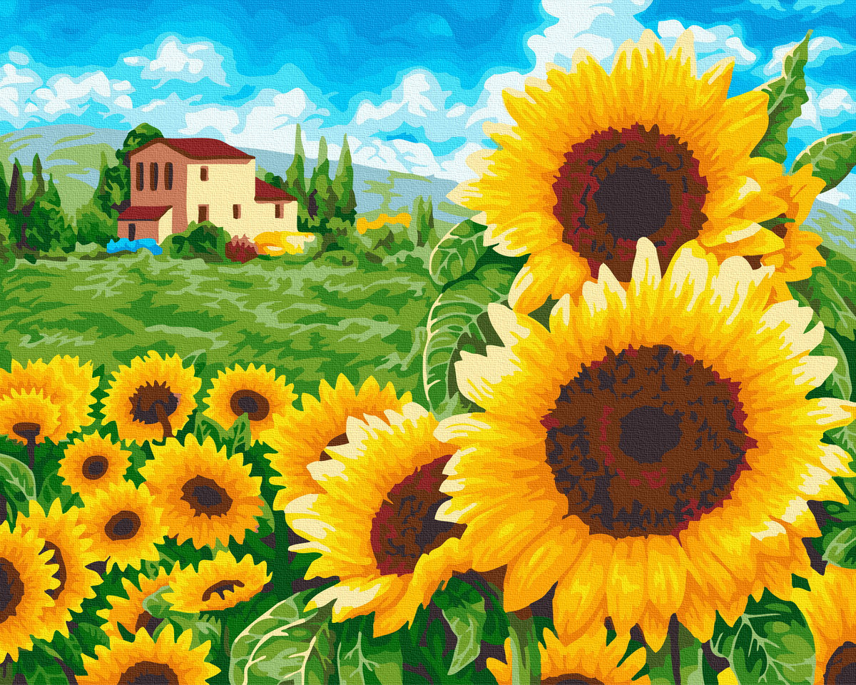 

Картина по номерам Rainbow Art GX39003 40*50 см Пышные подсолнухи