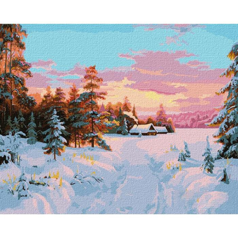 

Картина по номерам Идейка КНО2841 40*50 cм Дорога к дому. Зима