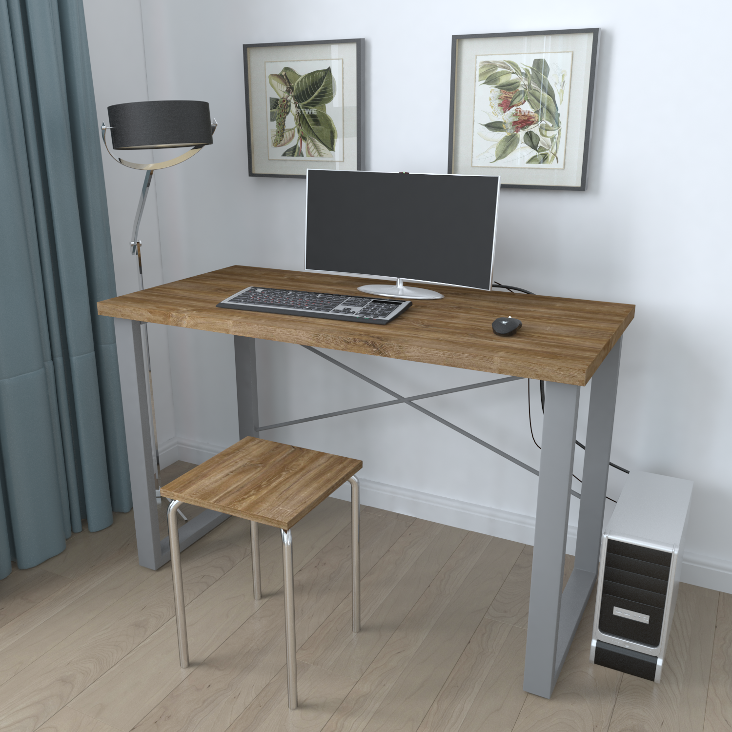 

Письменный стол Ferrum-decor Драйв 750x1400x600 Серый металл ДСП Дуб Таверна 32 мм
