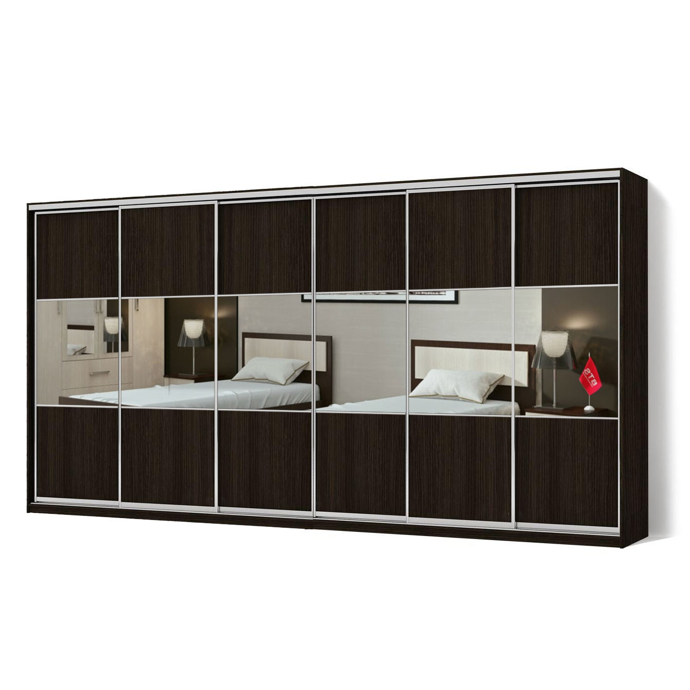 

Шкаф-купе Zevs Шестидверный Комби 360х45х210 Венге