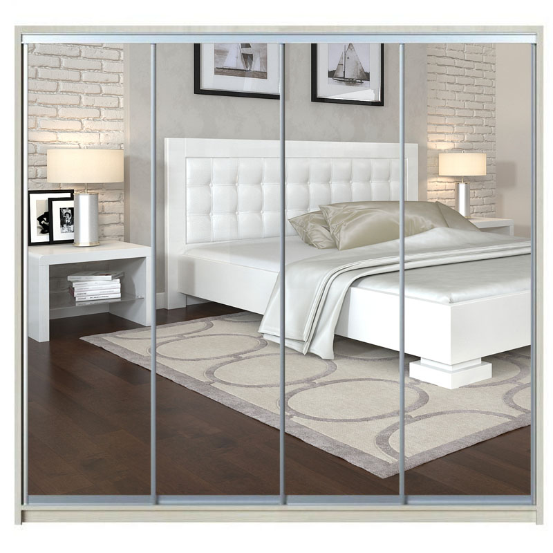 

Шкаф-купе Zevs Четырехдверный Зеркало 300х45х210 дуб молочный