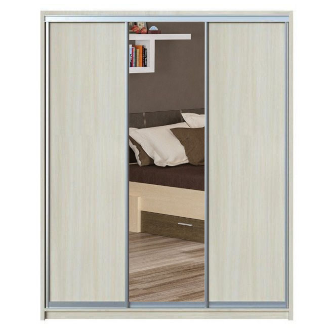 

Шкаф-купе Zevs Трехдверный ДСП+Зеркало ШК-5 240х60х240 дуб молочный
