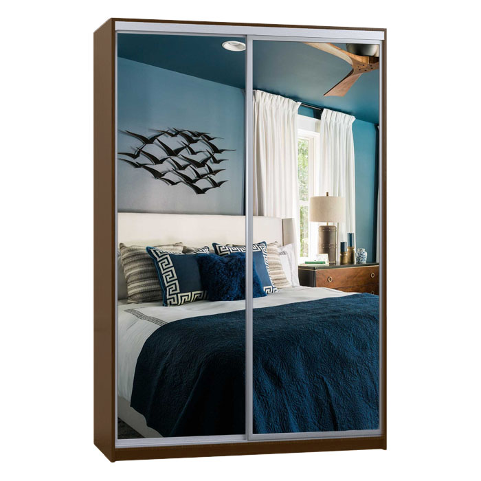 

Шкаф-купе Zevs Двухдверный ШК-1 Зеркало 130х60х210 орех лесной