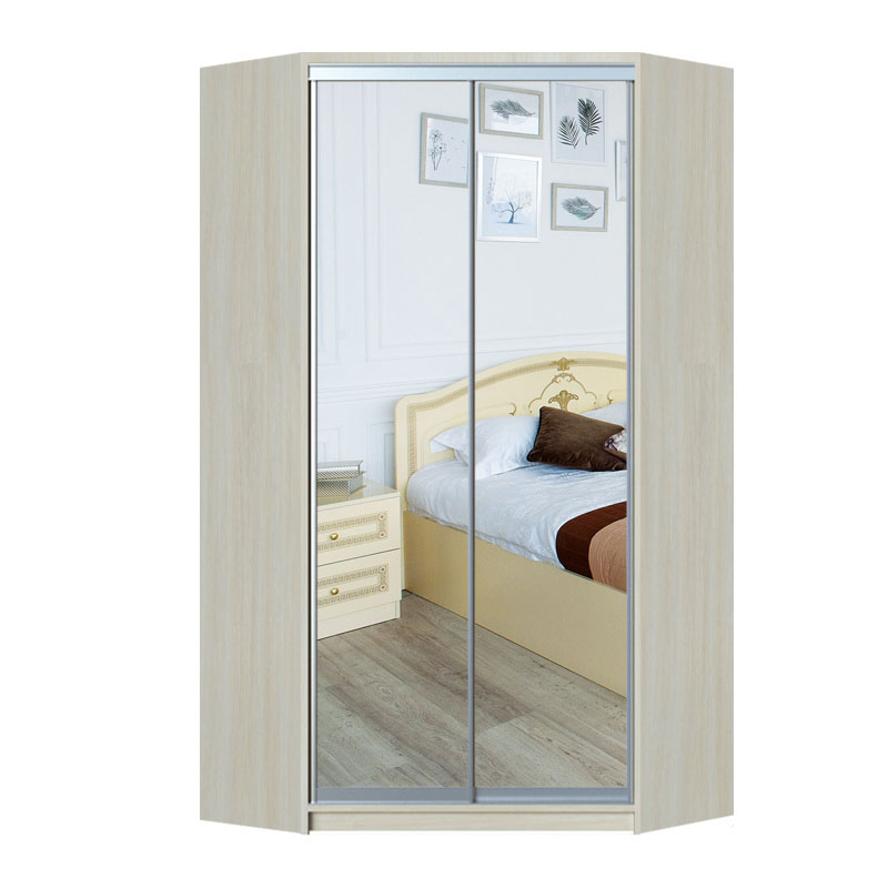 

Шкаф-купе угловой Zevs Зеркало ШКУ-2 120х45х240 дуб молочный