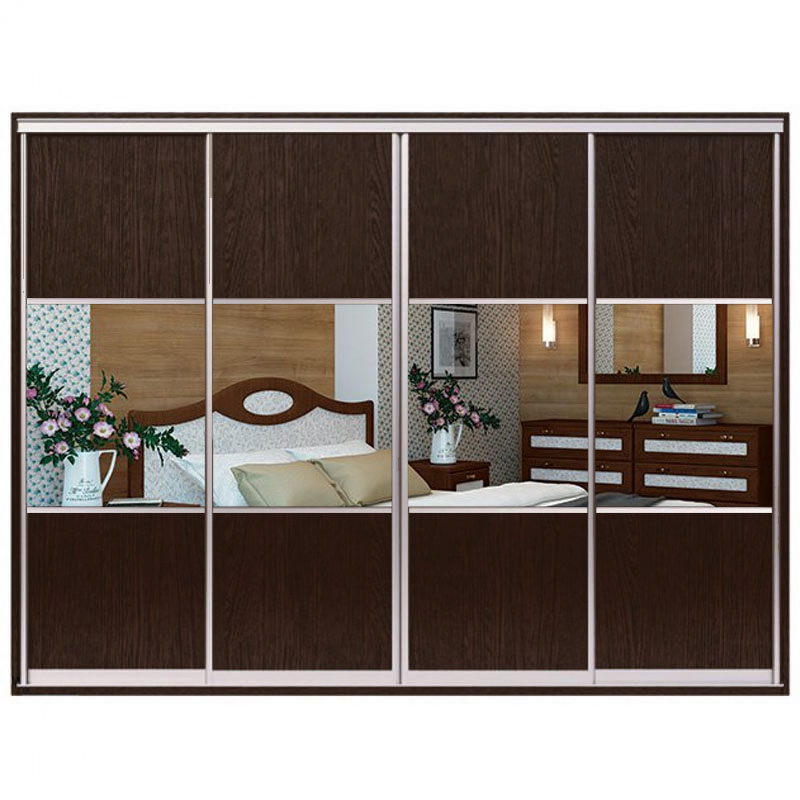 

Шкаф-купе Zevs Четырехдверный Комби 260х60х210 орех швейцарский