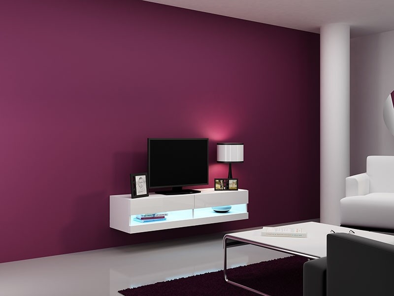 

Тумба под ТВ Vigo New 140 Cama Белый матовый + Белый глянец
