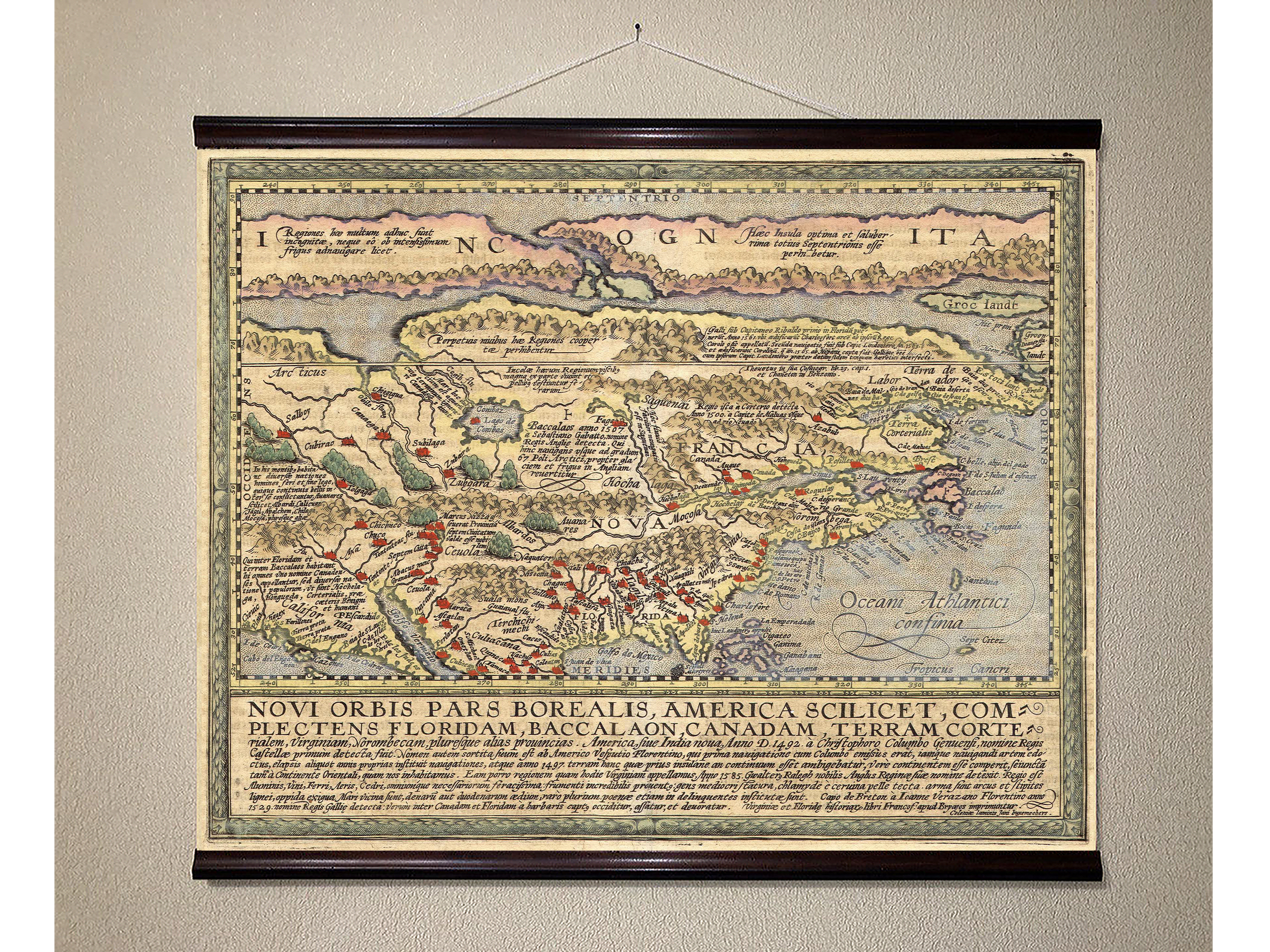 

Винтажная карта Новая земля Америка 1492 88x110см Artel(Old Map_180809_01)