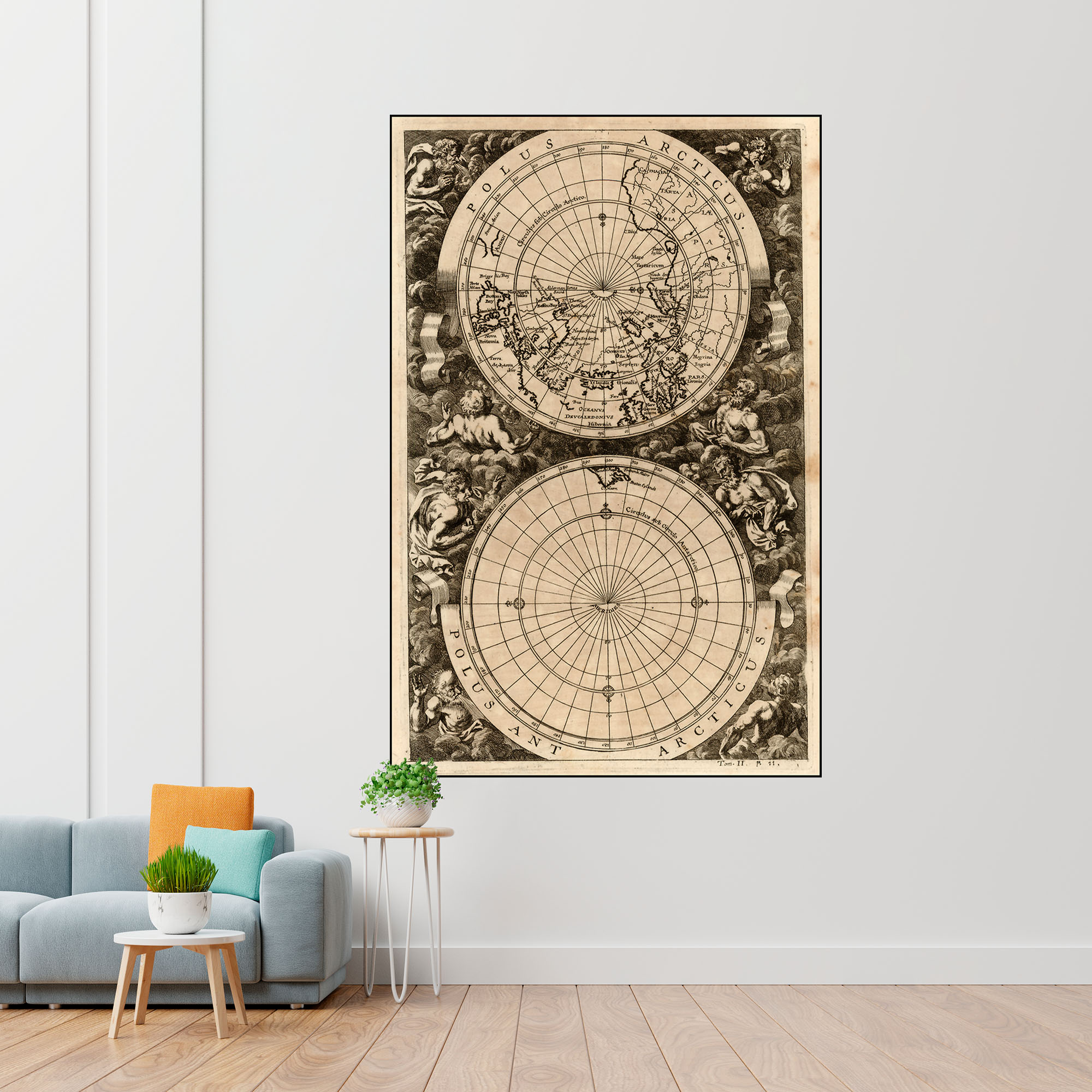 

Древняя карта полюсов 60x90см Artel