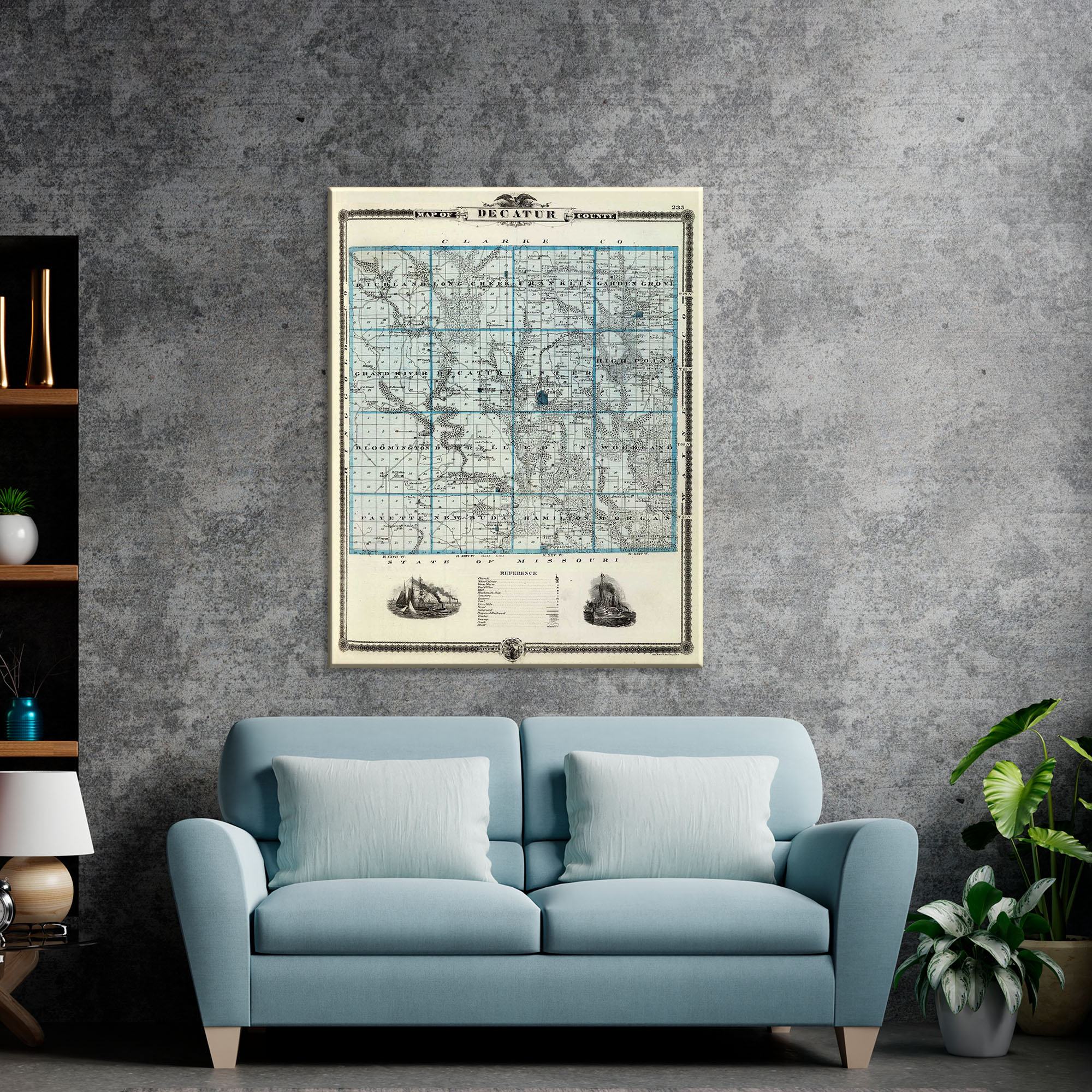 

Старая карта штатат Миссури США 72x90см Artel(Old Map_11009_01)