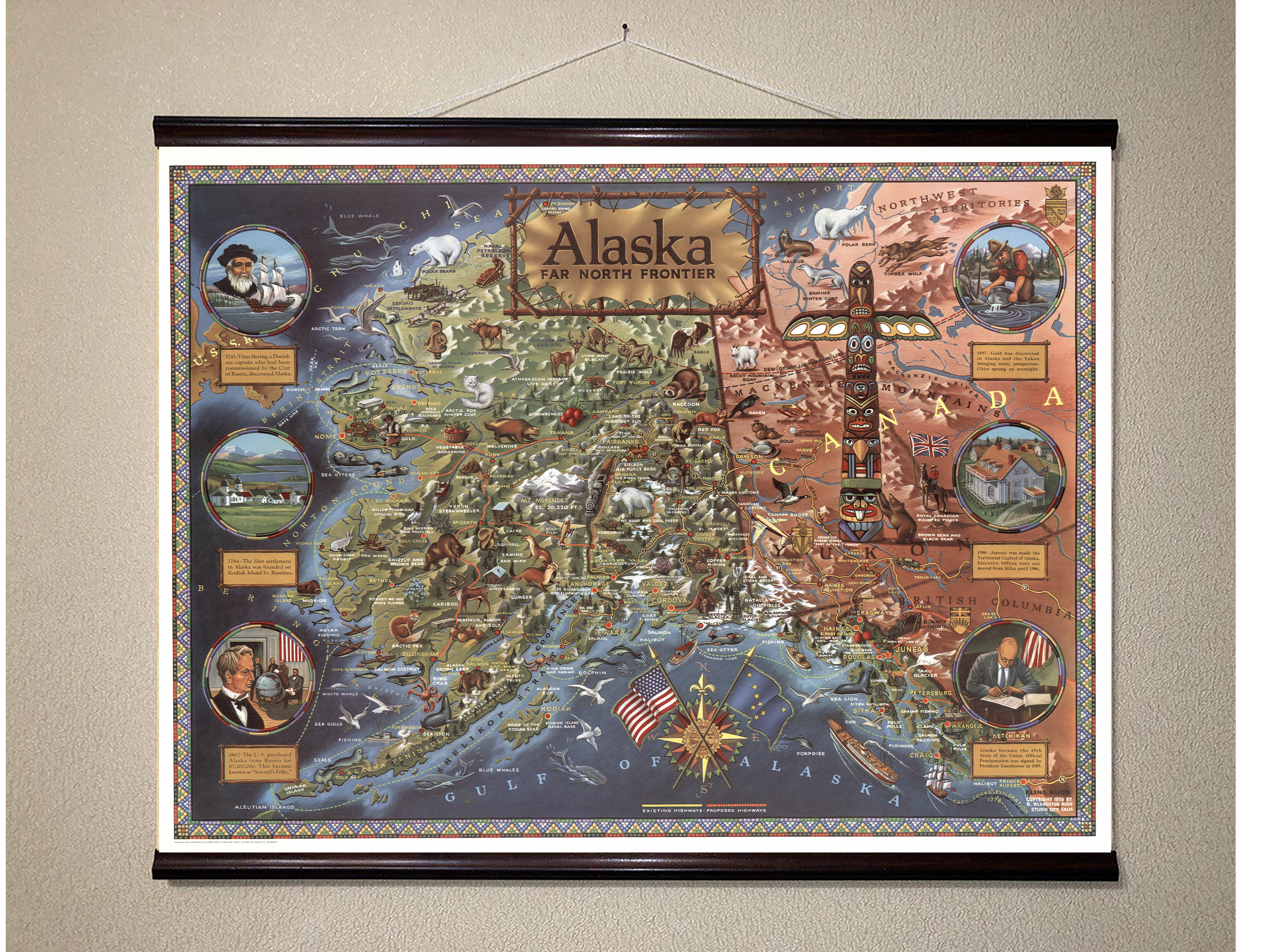

Карта богатств Аляски 88x110см Artel