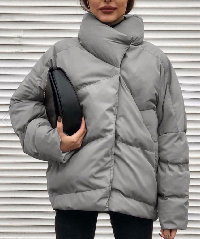

Женская зимняя куртка Оверсайз LS738 р42/44 серая