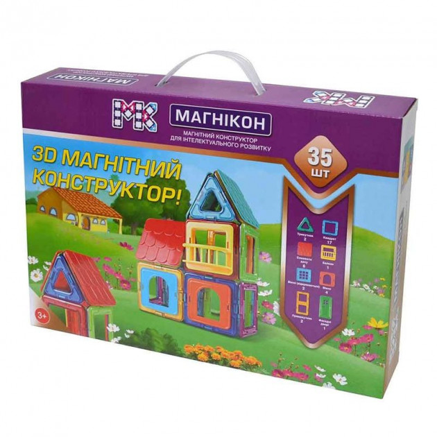 

3D магнитный конструктор МАГНІКОН, 35 дет.