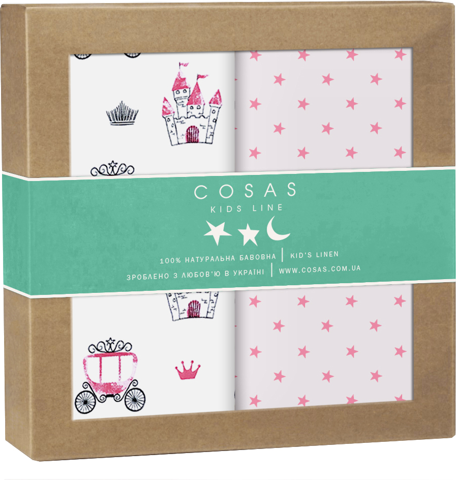 

Набор пеленок Cosas Бязь Castle Carriage Rose Stars Rose 80х100 2 шт (4822052062876)