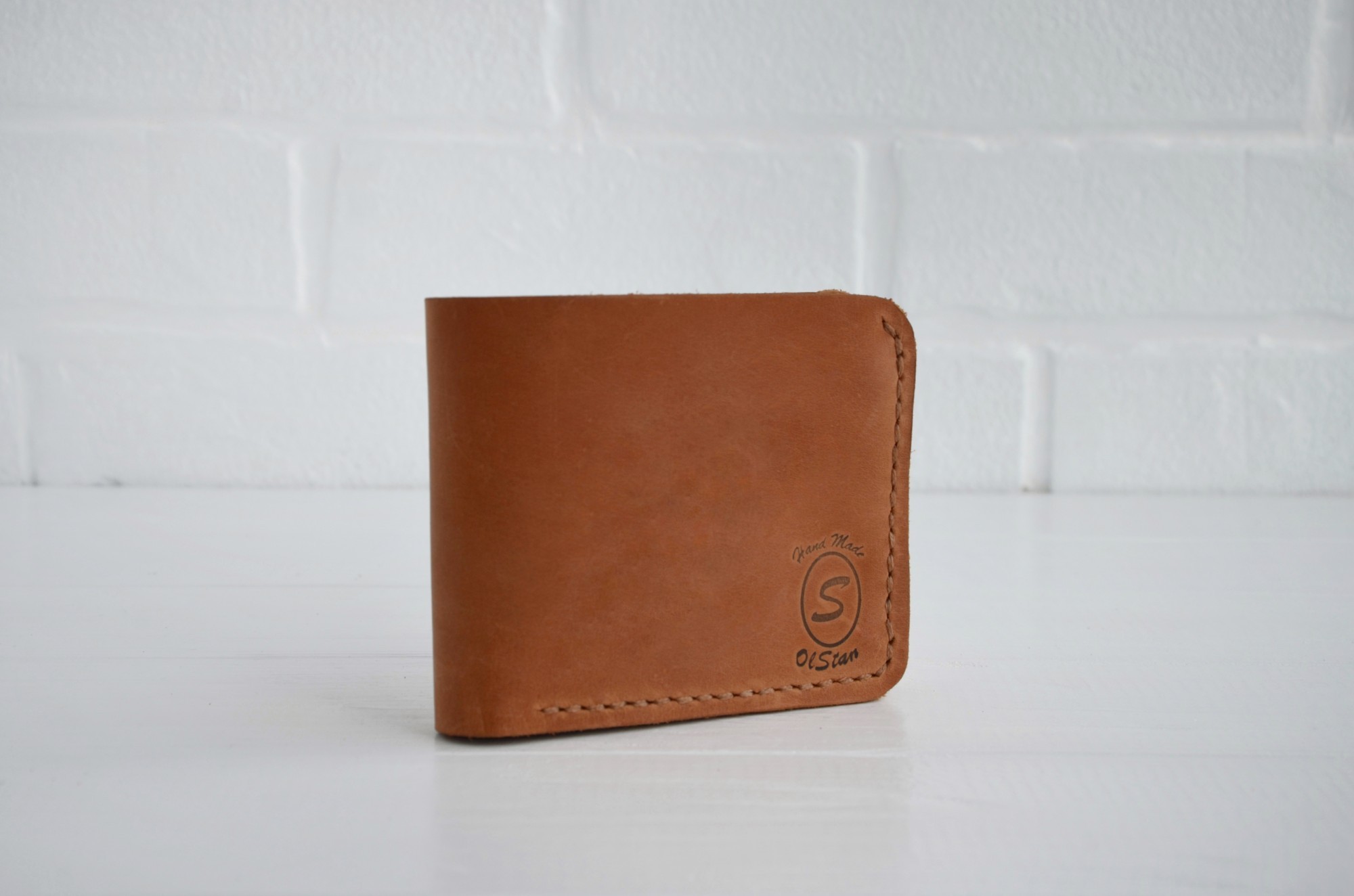 

Кошелек из натуральной кожи ручной работы Bifold 2.0 orange рижий