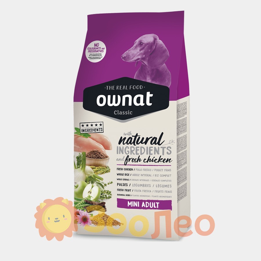 

Ownat Classic Mini Adult (Dog) — корм для взрослых собак малых и миниатюрных пород 1.5 кг