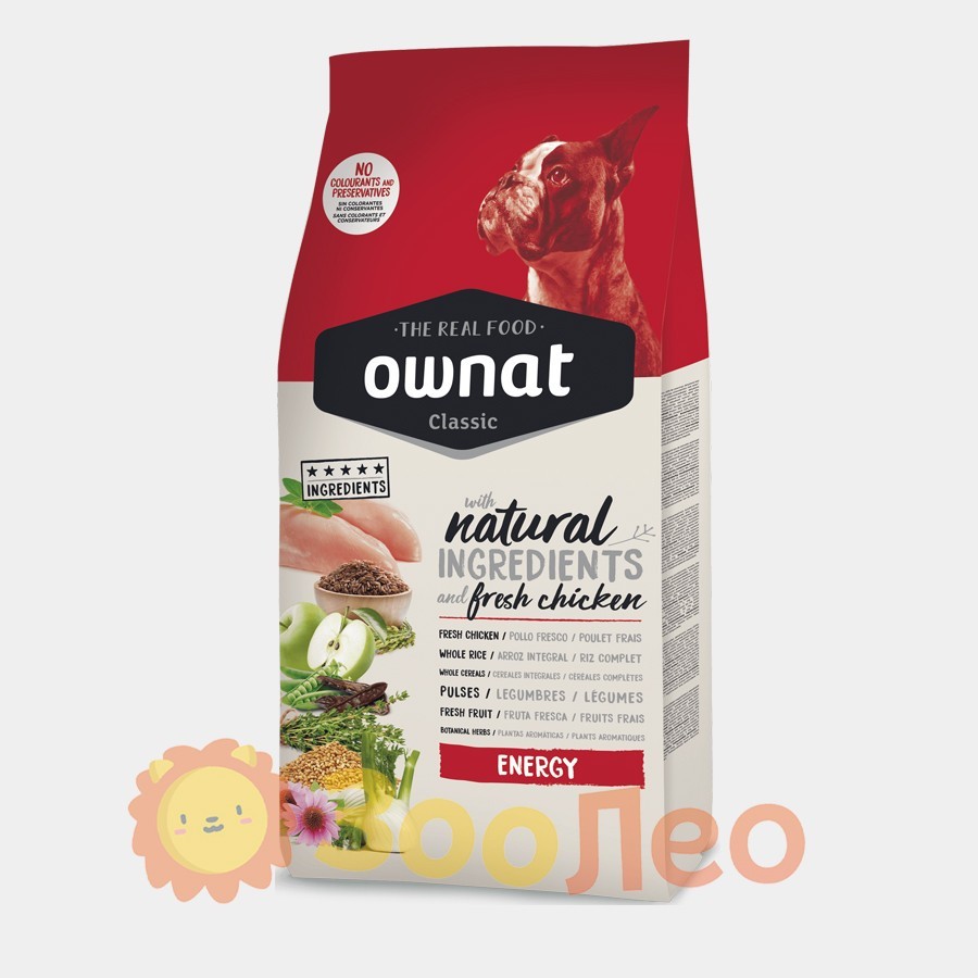 

Ownat Classic Energy (Dog) — корм для взрослых собак с высоким уровнем физической активности 20 кг