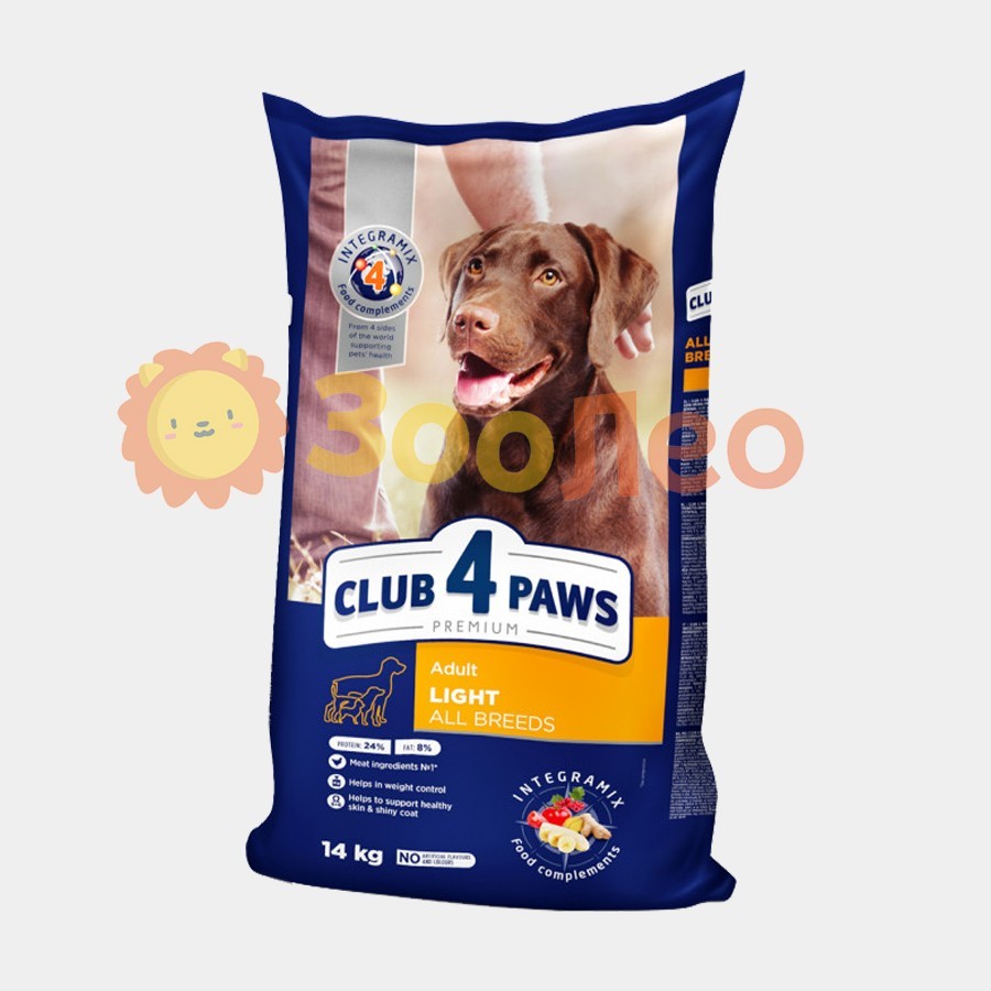 

Сухой корм Club 4 Paws для контроль веса взрослых собак 14 кг