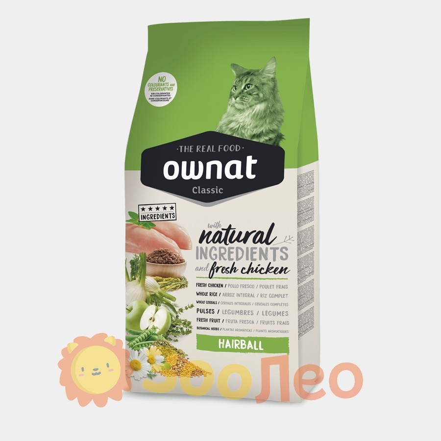 

Ownat Classic Hairball (Cat) — корм для кошек для выведения шерсти 4 кг