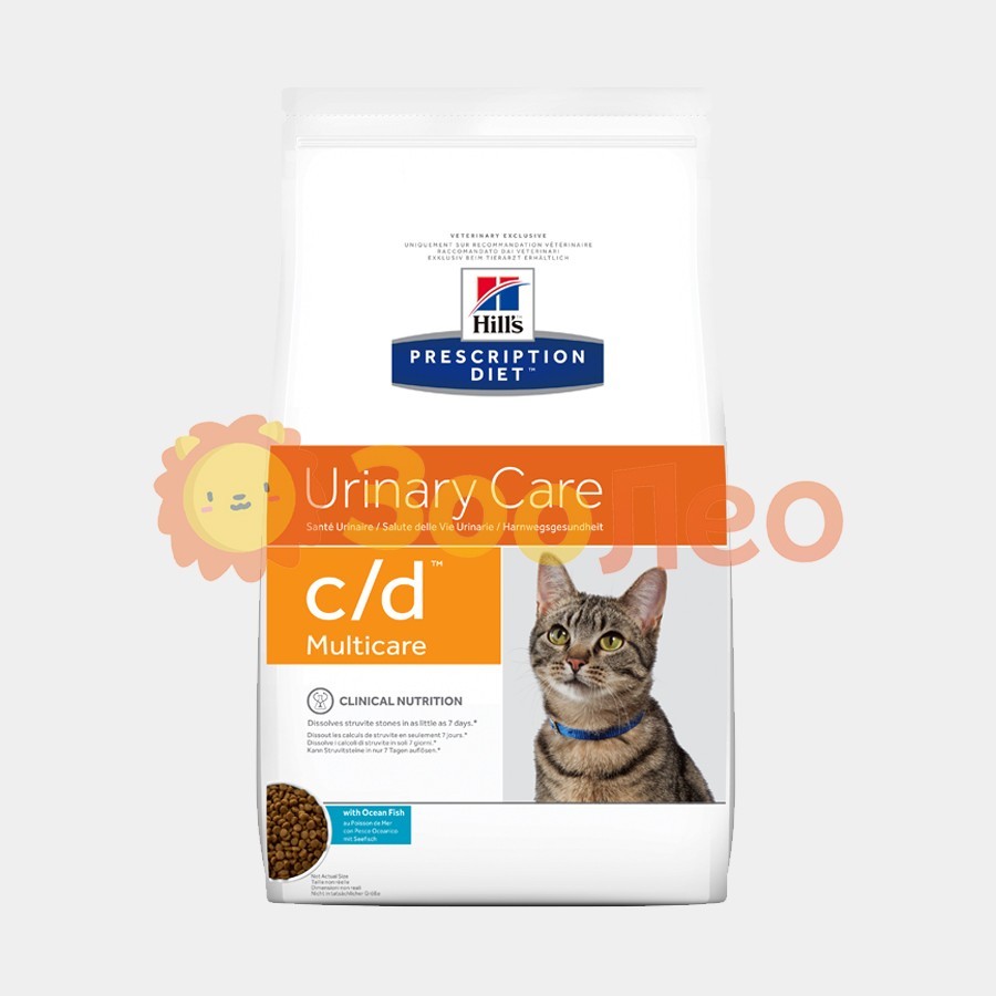 

Hill's Prescription Diet c/d Multicare Urinary Care корм для кошек с океанической рыбой, 1.5КГ