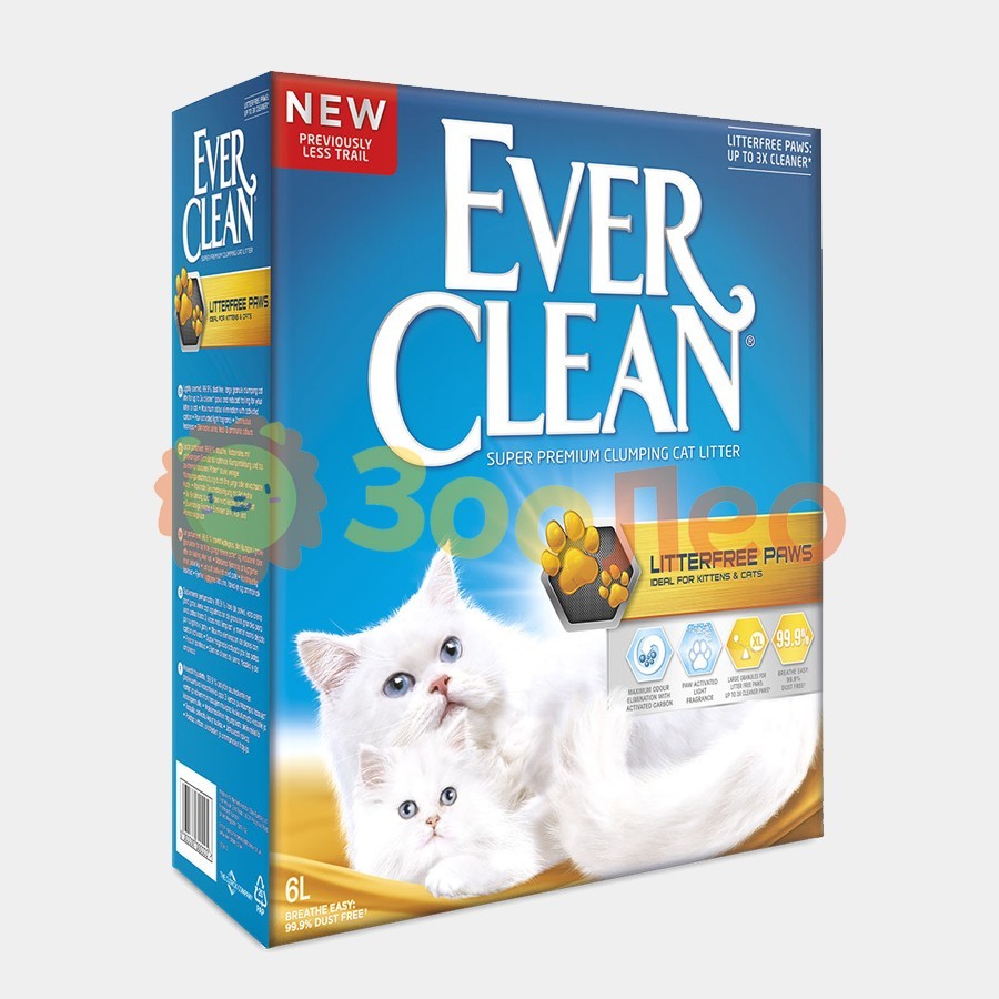 

Наполнитель туалетов для кошек Ever Clean Чистые Лапки - 6л