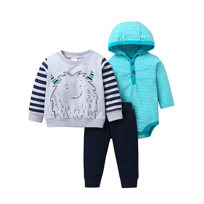 

Комплект детский 3 в 1 Милый монстрик Berni Kids (80 / 12 мес) Серый (51818)