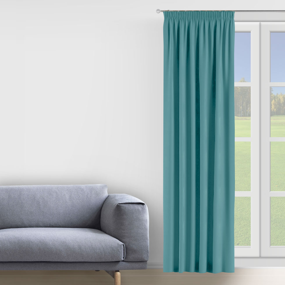 

Штора Decorator 200х275 синий микровелюр на тесьме D027