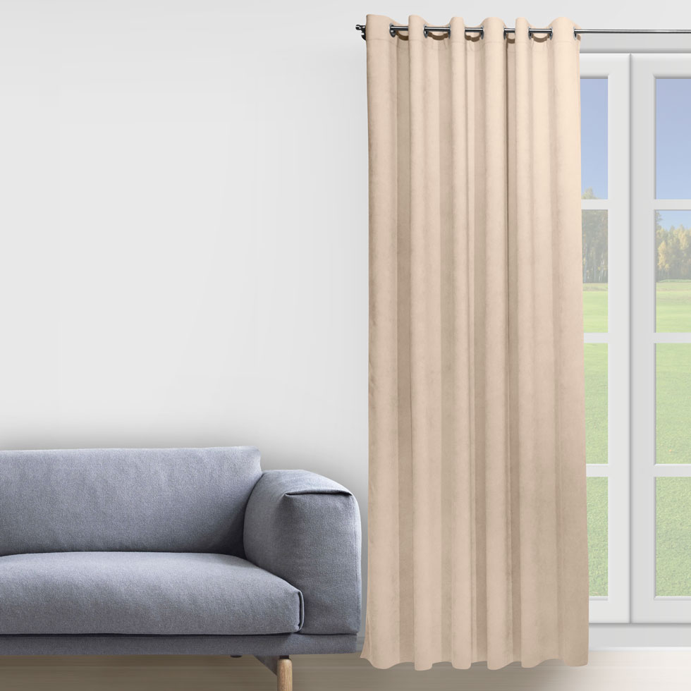 

Штора Decorator 200х258 бежевый микровелюр на люверсах D010