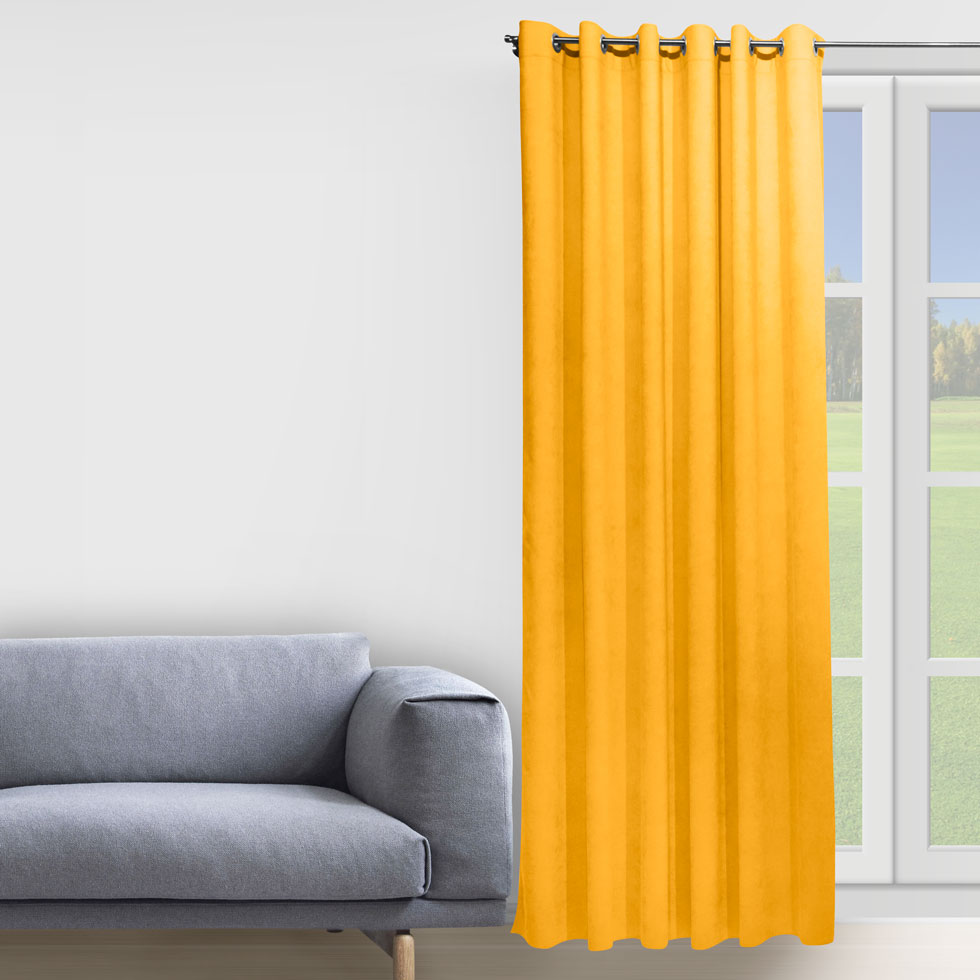 

Штора Decorator 200х258 желтый микровелюр на люверсах D028