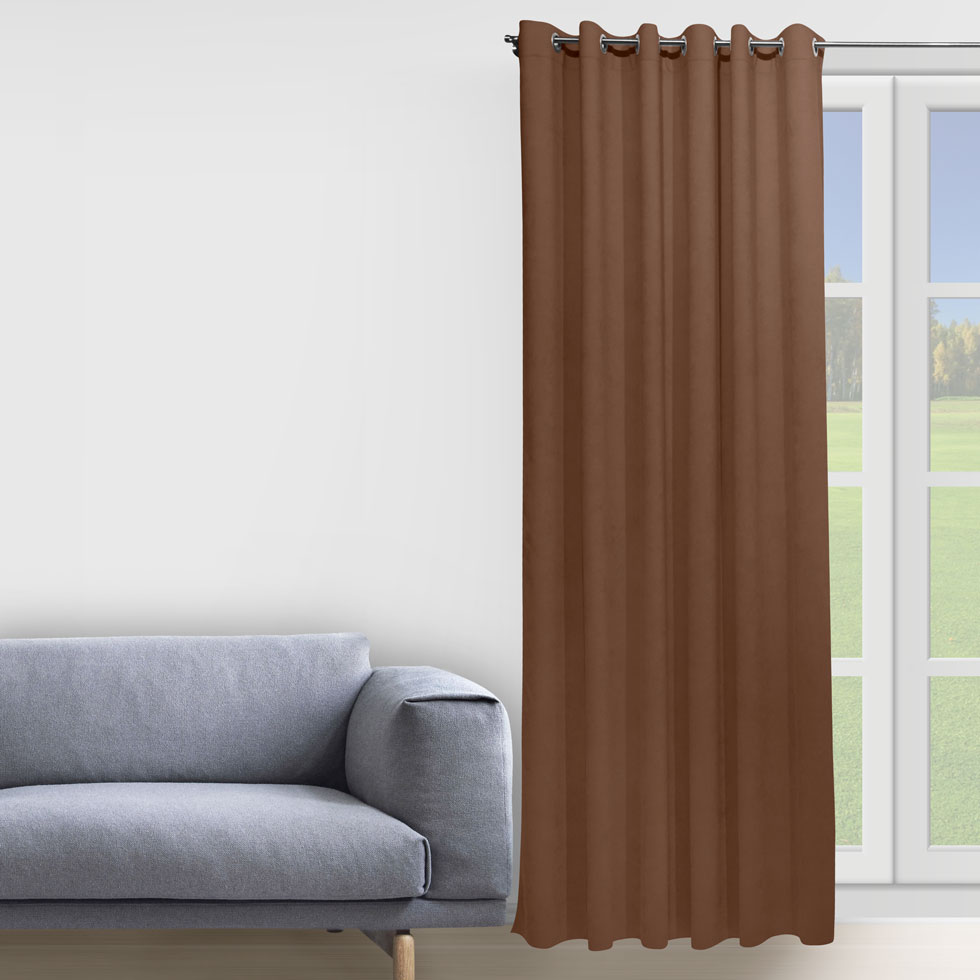 

Штора Decorator 200х258 мокко микровелюр на люверсах D046