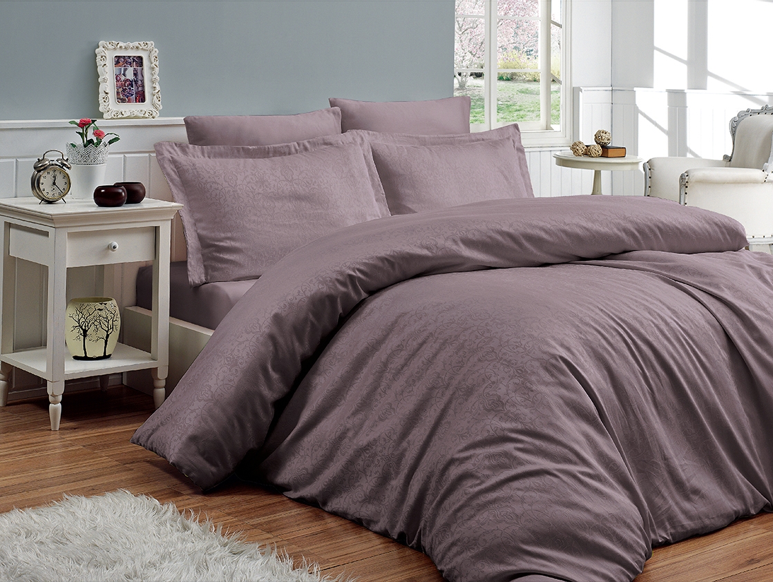 

Постільна білизна First Choice Jacquard Satin 200 х 220 см Athena Lilac (1939-01)