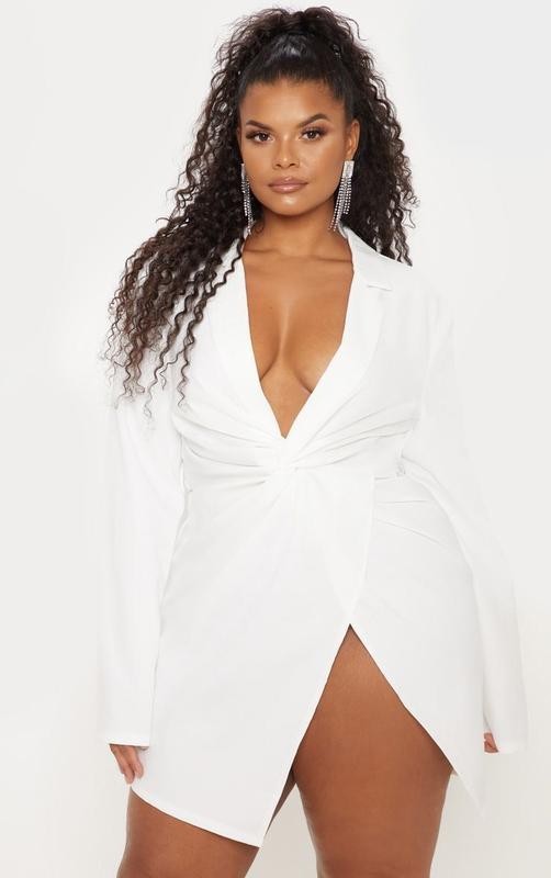 

Платье с запахом PrettyLittleThing мини 2XL белый