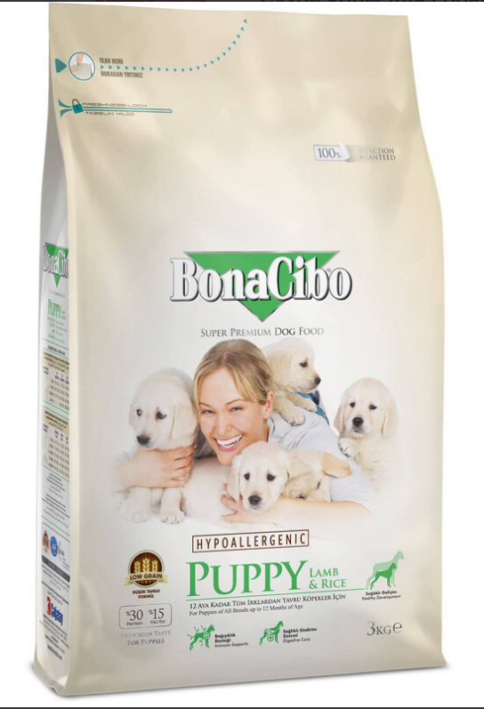 

Сухой корм для щенков BonaCibo Puppy Lamb&Rice 3 кг с ягненком и рисом