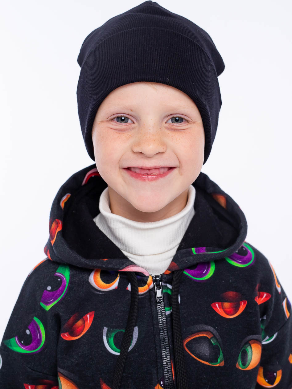 Акція на Дитяча демісезонна шапка-біні Vidoli K-2012W 80-92 см Чорна від Rozetka