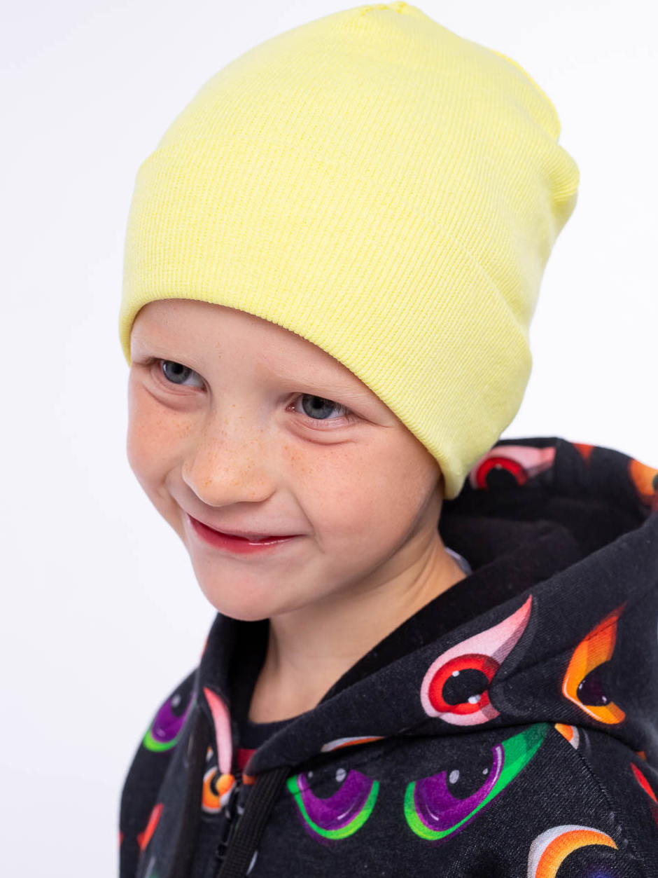 Акція на Дитяча демісезонна шапка-біні Vidoli K-2012W 80-92 см Лимонна від Rozetka