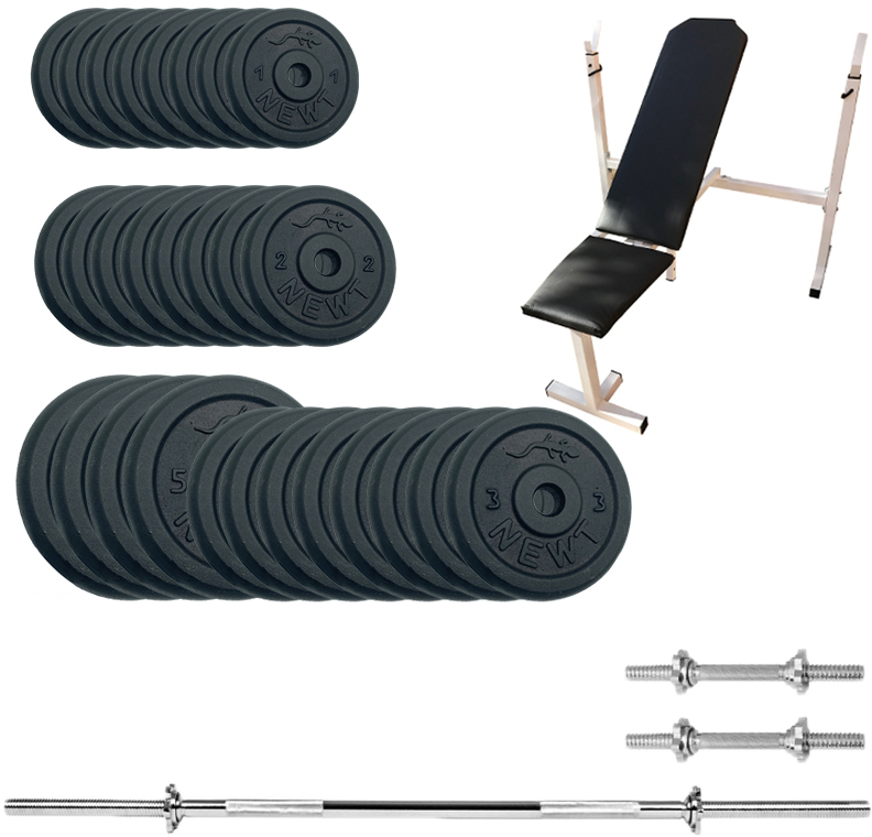 

Скамья для жима с набором штанга + гантели металлические Newt Gym Set-SKH Home 79 кг (NE-M-SKH-SET-79)