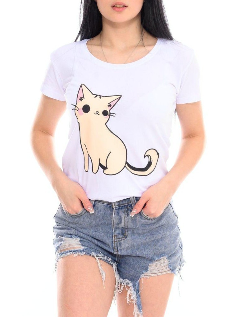 

футболка женская N Angels Cat белая One size 3361