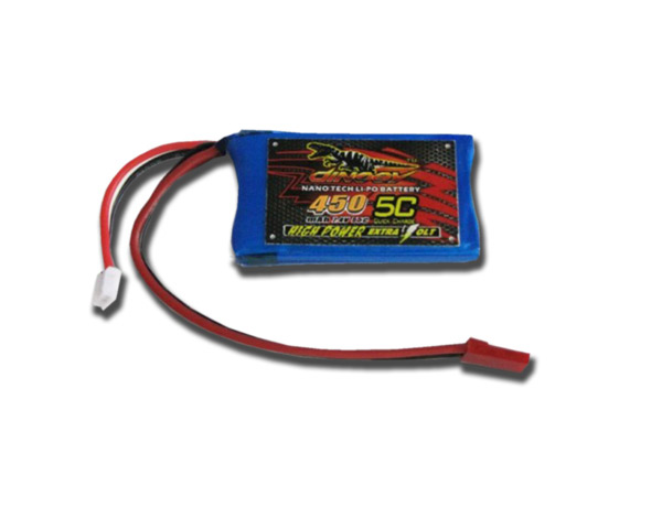 

Аккумулятор Dinogy Li-Pol 450mAh 7.4V 2S 65C, JST